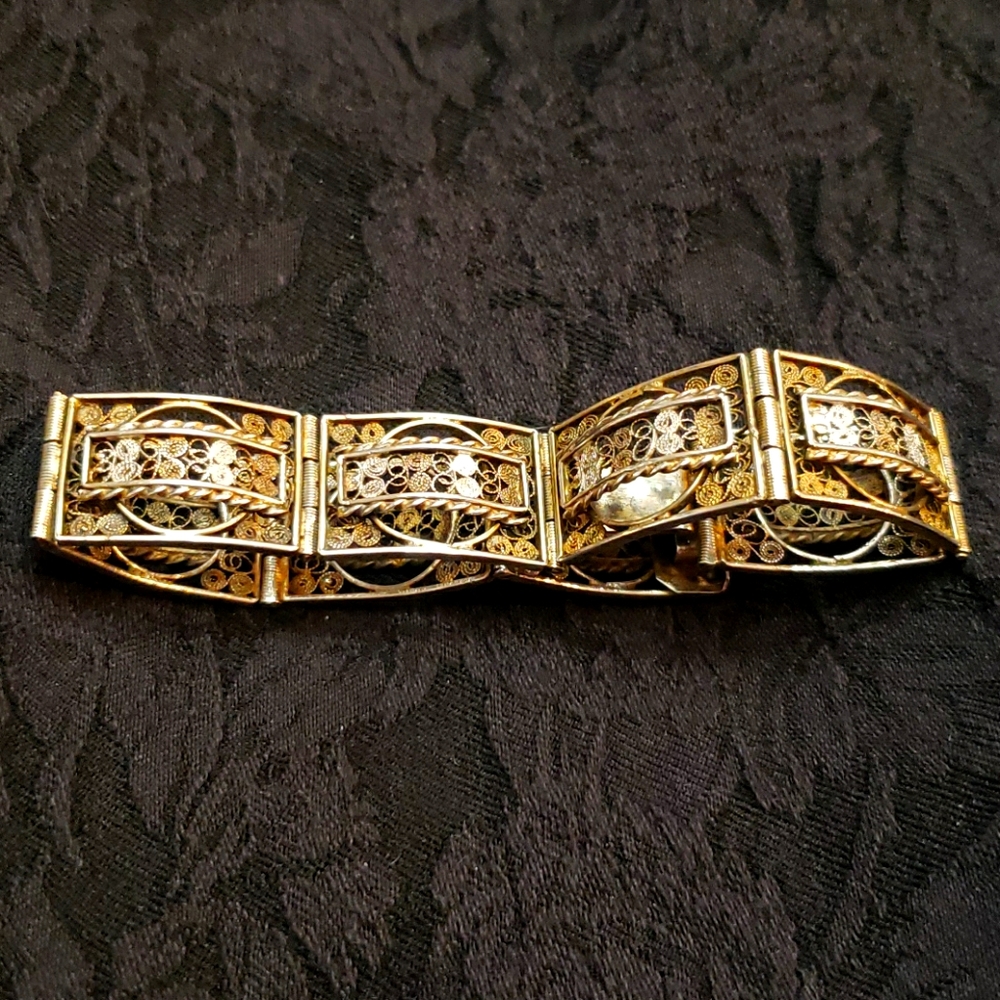 Antique 800 Silver Filigree Bracelet